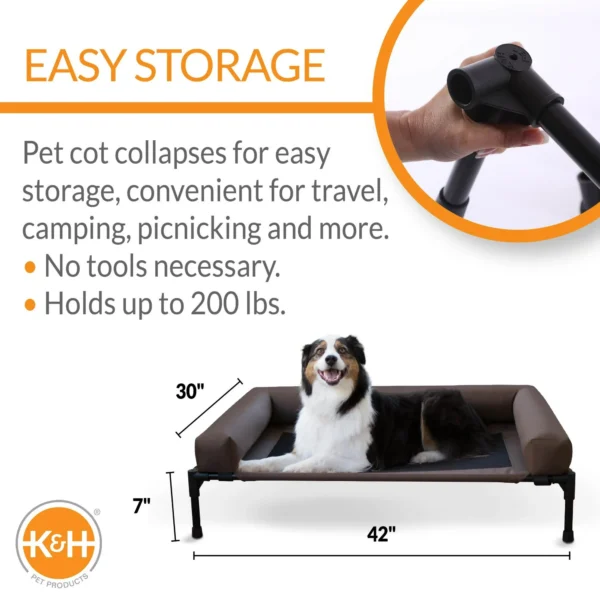 K&H Original Bolster Elevated Pet Bed, Large (42"x30"x7") - Image 5