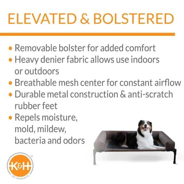 K&H Original Bolster Elevated Pet Bed, Large (42"x30"x7") - Image 3