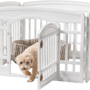 Foldable Puppy Fence for Small Dogs, Indoor/Outdoor Portable Enclosure, Easy Assembly