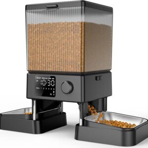 oneisall 5L Automatic Cat Feeder for 2 Cats – Timed Dry Food Dispenser with Voice Recorder
