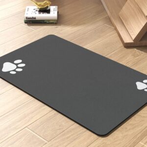 Pet Feeding Mat - Absorbent Dog Mat for Food and Water Bowl - Quick Dry, No-Stain Mat for Messy Drinkers